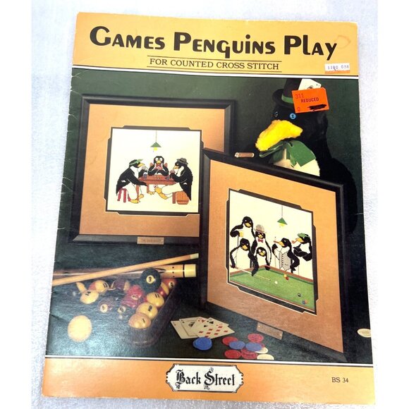 Games Penguins Play Counted Cross Stitch Pattern Book By Back Street - Picture 3 of 4